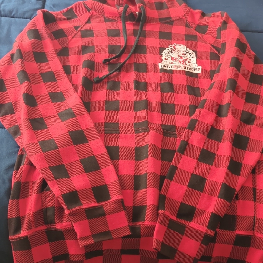 Universal Red and Black Checkered Hoodie